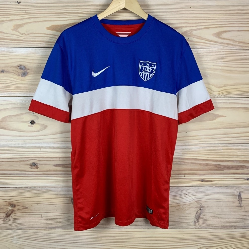 Nike USA Soccer Jersey Adult Large Bomb Pop World Cup 2014 Dri Fit Personalized